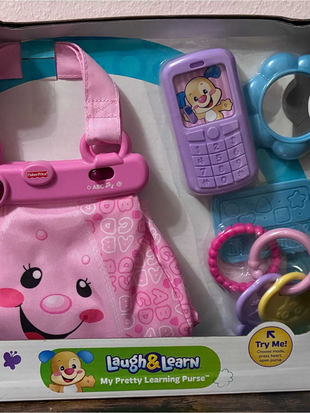 Fisher-Price Pink Laugh & Learn Play Purse with Purple Toy Phone